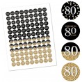 Adult 80th Birthday Gold Round Candy Sticker Party Favors Labels Fit Chocolate Candy 1 Sheet of 108