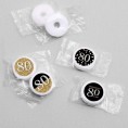 Adult 80th Birthday Gold Round Candy Sticker Party Favors Labels Fit Chocolate Candy 1 Sheet of 108