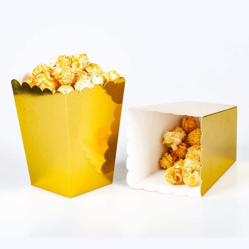 Aimto Gold Popcorn Boxes Cardboard Candy Party Favor Boxes,24pcs