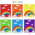 Aodaer 24 Pack Rainbow Poly Non-woven Bags Party Favor Bags Gift Bags for Birthday Party Bags with Handles for Birthday Parties Snacks Favors 6 Colors