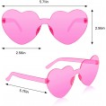 Bachelorette Party Favors Frameless Sunglasses 8 Packs Heart Shaped Sunglasses for Women Bride & Team Bride Party Supplies Pink and Translucent