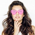 Bachelorette Party Favors Frameless Sunglasses 8 Packs Heart Shaped Sunglasses for Women Bride & Team Bride Party Supplies Pink and Translucent