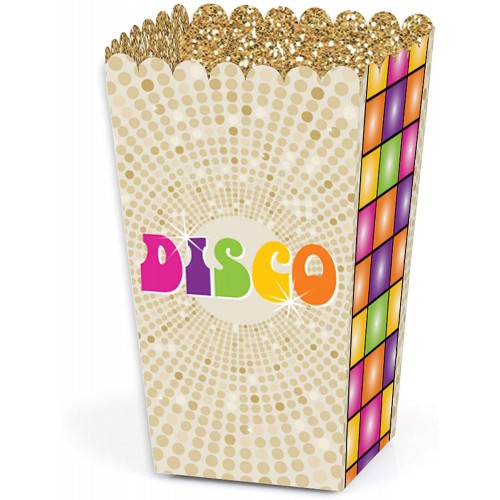 Big Dot of Happiness 70's Disco 1970's Disco Fever Party Favor Popcorn Treat Boxes Set of 12