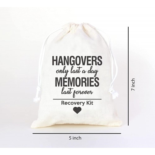 Hangovers Only Last a Day Memories are forever hangover bags amenity bags Bachelorette Party Hangover Kit Bags Cotton Drawstring Wedding Party Welcome Favor Bags 10pcs