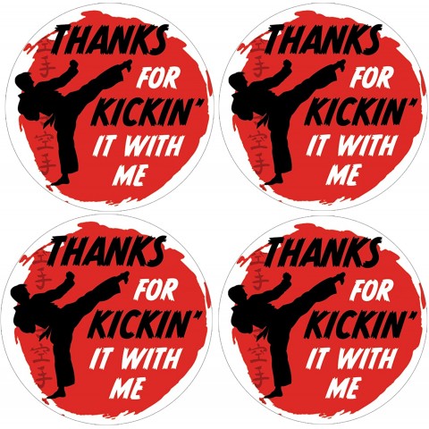 Karate Birthday Party Thank You Favor Labels 40 Stickers