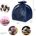 KPOSIYA Pack of 70 Laser Cut Favor Boxes 2.8”x2.5”x3.2” Wedding Party Small Gift Boxes Hollow Out Candy Box for Wedding Birthday Party Baby Shower Bridal Shower Favors pack of 70 Navy