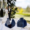 KPOSIYA Pack of 70 Laser Cut Favor Boxes 2.8”x2.5”x3.2” Wedding Party Small Gift Boxes Hollow Out Candy Box for Wedding Birthday Party Baby Shower Bridal Shower Favors pack of 70 Navy