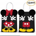 Min Mouse Party Supplies Bags -Micky Minie Paper Treat Candy Gift Bags for Kids Birthday Micky Minie Party Supplies -12 Piece