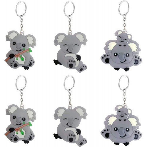 Mirabuy 24 Pcs Koala Keychains for Animal Themed Party Favors Birthday Party Bag Fillers Baby Shower Return Gifts