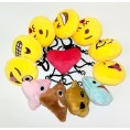 OHill 24 Pack Emoticon Plush Pillows Mini Keychain for Birthday Party Home Decoration