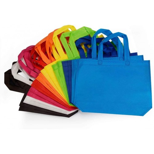 Party Favor Gift Bags,18 Pcs Reusable Goodie Bags Bulk with Handle Multicolor Favor Bags Treat Bags Book Bags Lunch Bag Shopping Bags,10 X 13 In 9 Colors