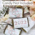 Personalized Floral Graduation Class of 2022 Mini Chocolate Candy Bar Wrapper Labels Grad Party Favor Stickers 45 Stickers