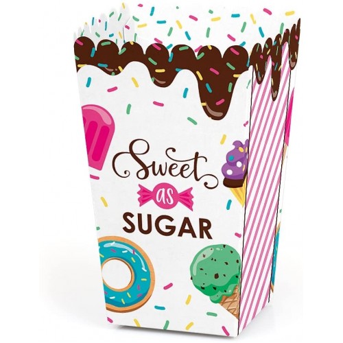 Sweet Shoppe Candy and Bakery Birthday Party or Baby Shower Favor Popcorn Treat Boxes Set of 12