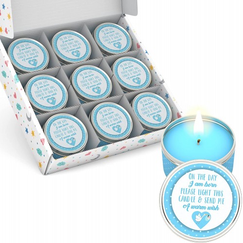 Totally Unique Baby Shower Party Favors Candles for Boys 9 Pack | Baby Shower Favors for Guests Boy | Baby Shower Favors for Boys | Blue Baby Shower Party Favors for Boy | Boy Baby Shower Favors