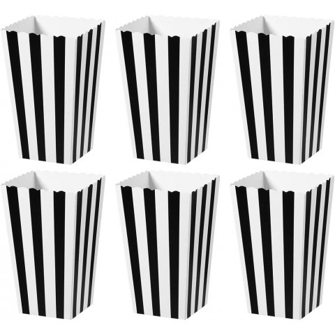 TOYMYTOY Popcorn Boxes,Cardboard Popcorn Containers for Party Favor,24pcs Black