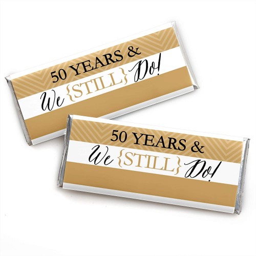We Still Do 50th Wedding Anniversary Party Candy Bar Wrappers Party Favors Set of 24
