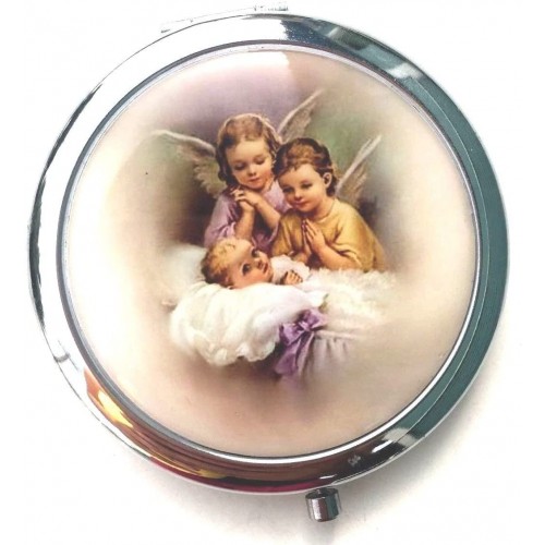 YRP 12 Pcs Baptism Party Favors for Boy and Girl Recuerdos de Bautizo Christening Compact Mirrors