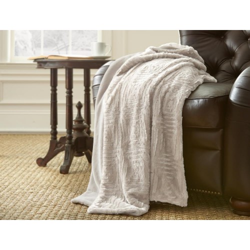 Blankets & Throws| Amrapur Overseas Luxury Faux Fur White Sand 50-in x 60-in 1-lb Throw - OU50830