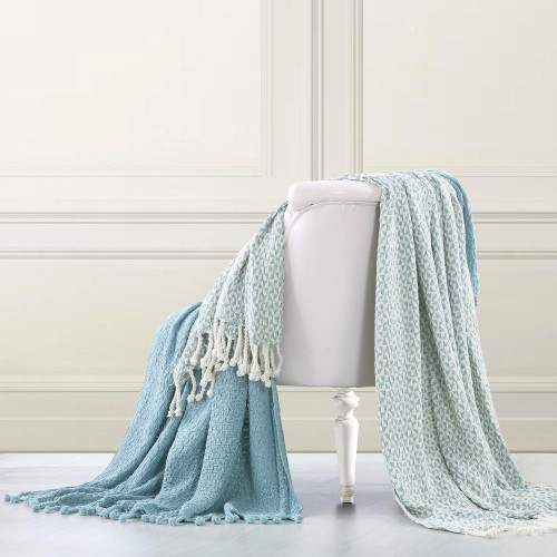 Blankets & Throws| Amrapur Overseas Picasso Denim 50-in x 60-in 1-lb Throw - EN16429