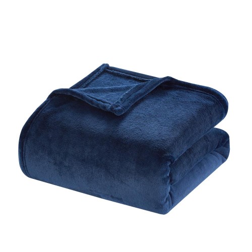 Blankets & Throws| Chic Home Design Zahava Navy 108-in x 90-in Fleece 4-lb - MP29561