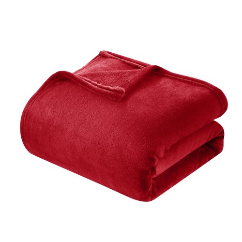 Blankets & Throws| Chic Home Design Zahava Red 90-in x 90-in Fleece 4-lb - YJ42516