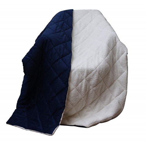 Blankets & Throws| HomeRoots Caroline Blue 60-in x 80-in 3.75-lb - PY13861