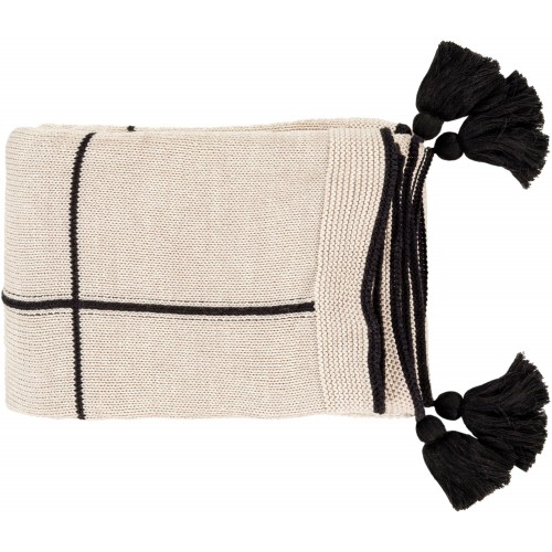 Blankets & Throws| Surya Black/Camel 50-in x 60-in 1.98-lb - TK05522
