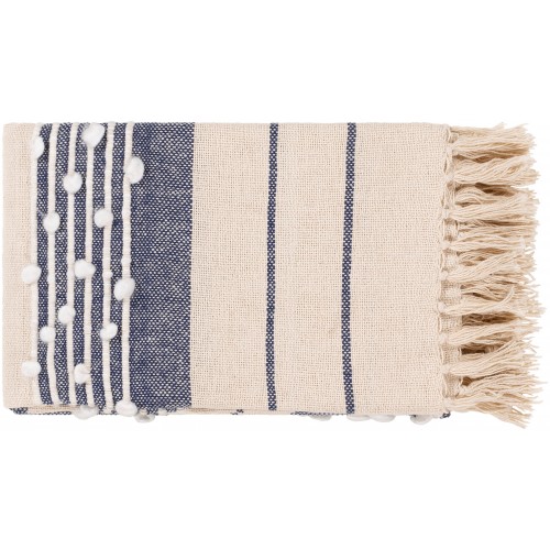 Blankets & Throws| Surya Navy/Cream 50-in x 60-in 1.7-lb - HP50533