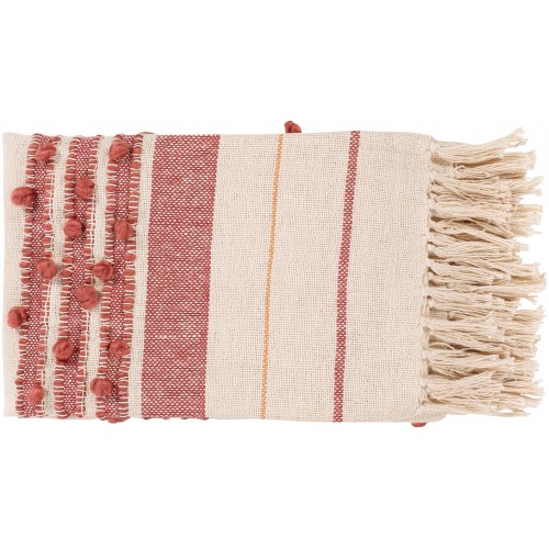 Blankets & Throws| Surya Peach/Cream 50-in x 60-in 1.7-lb - KA18454