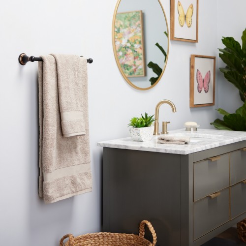 Bathroom Towels| allen + roth Taupe Cotton Hand Towel - CY31879