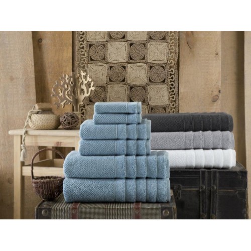 Bathroom Towels| Enchante Home 8-Piece Anthracite Turkish Cotton Hand Towel (Veta) - UT03337