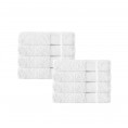 Bathroom Towels| Enchante Home 8-Piece White Turkish Cotton Wash Cloth (Kansas) - WW78039