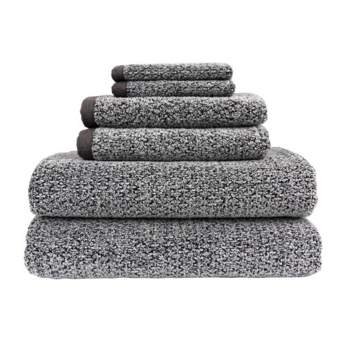 Bathroom Towels| Everplush 6-Piece Grey Cotton Bath Towel Set (Diamond Jacquard Towels) - ZD10818