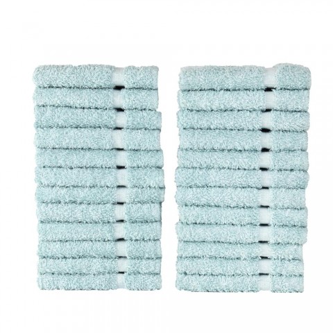 Bathroom Towels| Fibertone 24-Piece Seafoam Cotton Wash Cloth - PH68332
