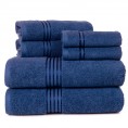 Bathroom Towels| Hastings Home 6-Piece Navy Cotton Bath Towel Set (Hastings Home Bath Towels) - VZ06951