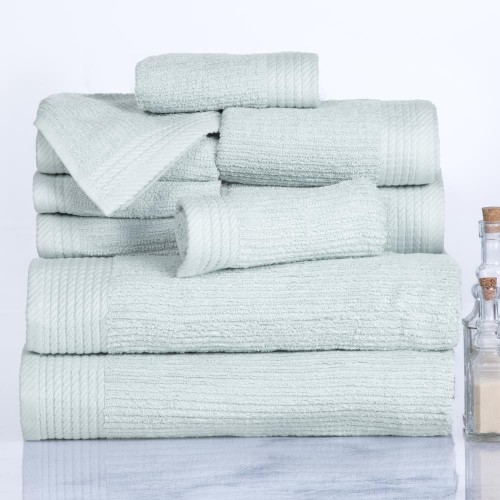 Bathroom Towels| Hastings Home Seafoam Cotton Bath Towel Set (Hastings Home Bath Towels) - KZ35075
