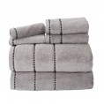 Bathroom Towels| Hastings Home Silver/Black Cotton Bath Towel Set (Hastings Home Bath Towels) - LA09024