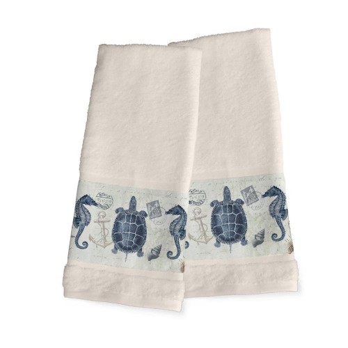 Bathroom Towels| Laural Home 2-Piece Multi Color/Cotton Cotton Hand Towel - LO48958