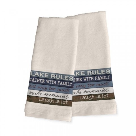 Bathroom Towels| Laural Home 2-Piece Multicolorcotton Cotton Hand Towel - TU18615