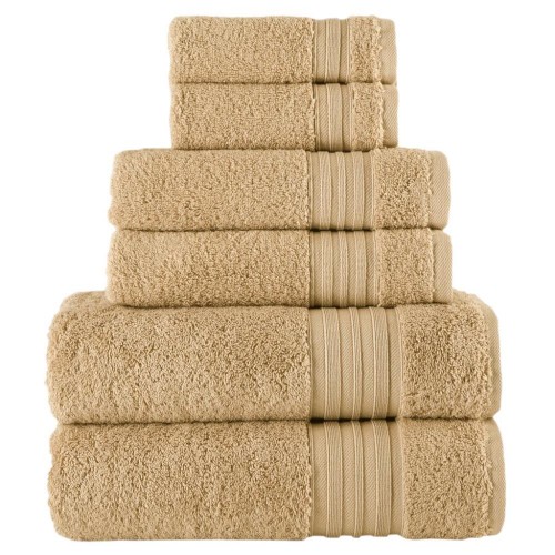 Bathroom Towels| Laural Home 6-Piece Multi Color/Cotton Cotton Bath Towel Set - QV25296