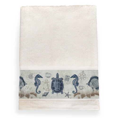 Bathroom Towels| Laural Home Blue/Cotton Cotton Bath Towel - TM16832