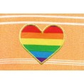 Bathroom Towels| Linum Home Textiles Melon Orange Turkish Cotton Beach Towel (Lucky- Rainbow Heart) - ER58854