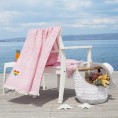 Bathroom Towels| Linum Home Textiles Pink Turkish Cotton Beach Towel (Sea Breeze- Rainbow Heart) - ME13876