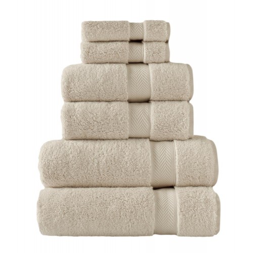 Bathroom Towels| SaaSoh 6-Piece Sand Cotton Bath Towel Set (Klassic) - TI26031
