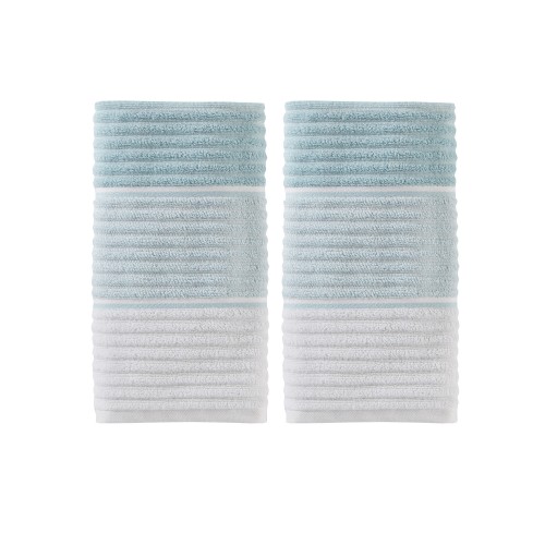 Bathroom Towels| Saturday Knight Ltd 2-Piece Aqua Cotton Hand Towel (Planet Ombre) - LZ39751