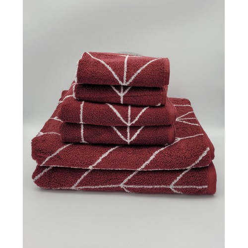 Bathroom Towels| undefined 6-Piece Merlot Cotton Bath Towel Set (Knightsbridge lines) - AM61062