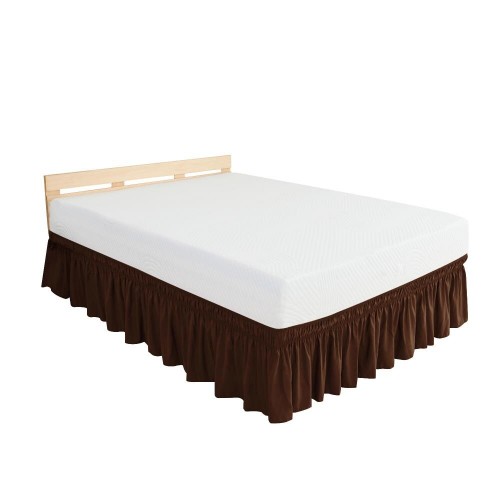 Bed Skirts| Subrtex Elegant Soft Replaceable Wrap Around Ruffled Bed Skirt(Full, Chocolate) - VZ08069
