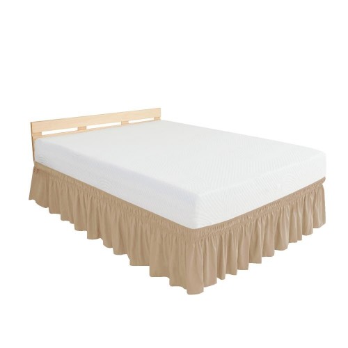 Bed Skirts| Subrtex Elegant Soft Replaceable Wrap Around Ruffled Bed Skirt(Full, Sand) - SV66975