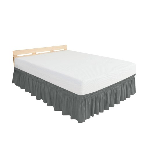 Bed Skirts| Subrtex Elegant Soft Replaceable Wrap Around Ruffled Bed Skirt(King, Light Gray) - MN78931