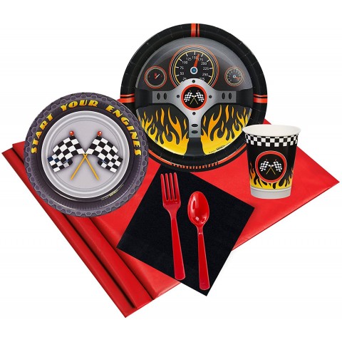 BirthdayExpress Racecar Racing Party Supplies Party Pack for 16 Guests